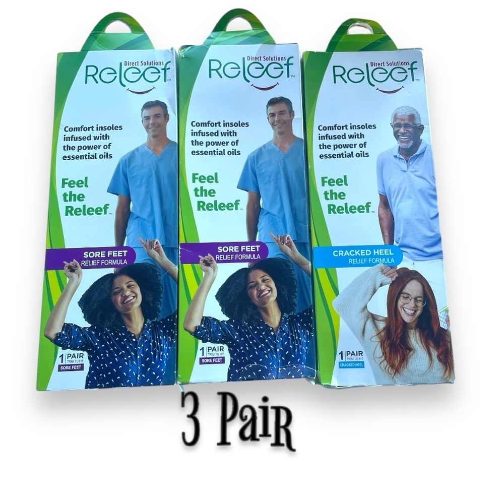 Cushioning Insoles Lot of 3 Trim to Fit One Size Unisex